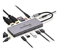Tecnoware Hub USB Type-C, 13 in 1 Adapter, compatible with MacBook, Notebook, iPad, Windows, Huawei ecc; 13 Ports: USB 2.0/3.0, USB Type-C, Ethernet, HDMI 4K, Card Slot SDXC, Micro SD, Jack Audio