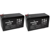 Tecnoware Power Systems - 12V 9Ah Sealed Lead-Acid Battery, for UPS, Video Surveillance and Alarm Systems, Faston Connection 2.5 Inch, Long Lasting, Maintenance-Free, Black, 9 Ah (Pack of 2)
