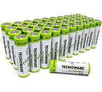 Tecnoware Power Systems - 40 AA Ultra Alkaline Batteries, 1,5V, Long-Lasting Energy, Safe Nylon Closure, Versatile for Toys & Controllers, Eco-Friendly Packaging, White, AA, Pack of 40