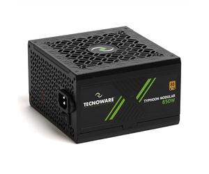 Tecnoware Power Systems Power Supply Typhoon 850W, 80 PLUS Gold, Full Modular, Gaming, Silent 12cm Fan, Japanese 105°C Capacitors, DC-DC Circuit, Flat Cables