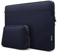 TECOOL 14 Inch Laptop Sleeve, Protective Case for 14 Inch Lenovo Thinkpad Ideapad HP Notebook Dell Acer ASUS Chromebook 14, MacBook Air 15 M3 M2 Cover Waterproof Shockproof Computer Bag, Dark Blue