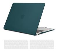 TECOOL Case compatible with MacBook Air M1 & MacBook Air 13 inch Retina 2020 2019 2018 (A2337 A2179 A1932), Plastic Snap On Hard Shell Cover & UK EU Keyboard Protector, Dark Turquoise (Matte)