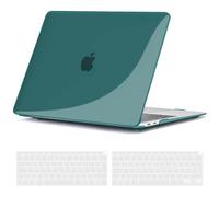 TECOOL Case compatible with MacBook Air M1 & MacBook Air 13 inch Retina 2020 2019 2018 (A2337 A2179 A1932), Plastic Snap On Hard Shell Cover & UK EU Keyboard Protector, Dark Turquoise (Glossy)