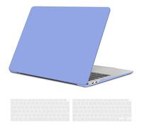 TECOOL Case compatible with MacBook Air M1 & MacBook Air 13 inch Retina 2020 2019 2018 (A2337 A2179 A1932), Plastic Snap On Hard Shell Cover & UK EU Keyboard Protector, Serenity Blue (Matte)