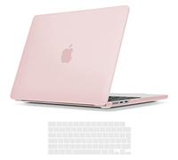 TECOOL Case compatible with MacBook Air M5 M4 M3 M2 13.6 inch 2022-2026 (A3449 A3240 A3113 A2681), Plastic Snap On Hard Shell Cover & UK EU Keyboard Protector, Pale Pink (Matte)