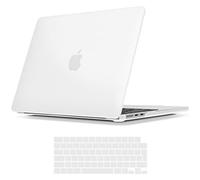 TECOOL Case compatible with MacBook Air M5 M4 M3 M2 13.6 inch 2022-2026 (A3449 A3240 A3113 A2681), Ultra-Thin Plastic Snap On Hard Shell Cover & UK EU Keyboard Protector, Frosted Clear (Matte)
