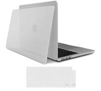 TECOOL Case compatible with MacBook Air M5 M4 M3 M2 15 inch 2023-2026 (A3448 A3241 A3114 A2941), Ultra-Thin Snap On Hard Shell & UK EU Keyboard Protector, Fine Frosted Clear (Matte)