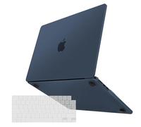 TECOOL Case compatible with MacBook Air M5 M4 M3 M2 15 inch 2023-2026 (A3448 A3241 A3114 A2941), Ultra-Thin Snap On Hard Shell & UK EU Keyboard Protector, Fine Frosted Midnight Blue (Matte)