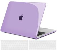 TECOOL Case compatible with MacBook Pro 13 inch 2016-2022 (M2 M1 A2338/A2289/A2251/A2159/A1989/A1706/A1708), Plastic Snap On Hard Shell Cover & UK EU Keyboard Protector, Crystal Lilac (Glossy)