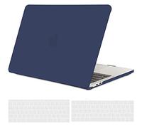 TECOOL Case compatible with MacBook Pro 13 inch 2016-2022 (M2 M1 A2338/A2289/A2251/A2159/A1989/A1706/A1708), Plastic Snap On Hard Shell Cover & UK EU Keyboard Protector, Navy Blue (Matte)
