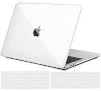TECOOL Case compatible with MacBook Pro 13 inch 2016-2022 (M2 M1 A2338/A2289/A2251/A2159/A1989/A1706/A1708), Plastic Snap On Hard Shell Cover & UK EU Keyboard Protector, Clear Transparent (Glossy)