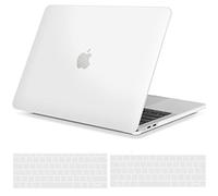 TECOOL Case Compatible with MacBook Pro 13 inch, M2 M1 A2338 A2289 A2251 A2159 A1989 A1706, 2016-2022 with Touch Bar, Slim Plastic Hard Shell & UK/EU Keyboard Cover, Matte Clear