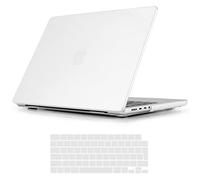 TECOOL Case compatible with MacBook Pro 14 inch 2021-2026 M5 M4 M3 M2 M1 Pro/Max, Ultra-Thin Snap On Hard Shell Cover & UK EU Keyboard Protector, Frosted Clear (Matte)