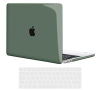 TECOOL Case compatible with MacBook Pro 15 inch 2019 2018 2017 2016 (A1990 A1707) with Touch Bar, Plastic Snap On Hard Shell Cover & UK EU Keyboard Protector, Army Green (Glossy)