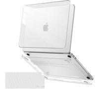 TECOOL Premium Case compatible with new MacBook Neo 13 inch (2026, A18 Pro chip, A3404), Glossy Plastic Snap On Hardshell Cover & UK EU TPU Keyboard Protector, Ultra Glossy Clear