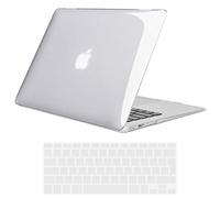 TECOOL Case compatible with old MacBook Air 13 inch 2010-2017 (A1466 A1369), Plastic Snap On Hard Shell Cover & UK EU Keyboard Protector, Clear Transparent (Glossy)