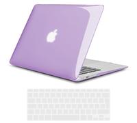 TECOOL Case compatible with old MacBook Air 13 inch 2010-2017 (A1466 A1369), Plastic Snap On Hard Shell Cover & UK EU Keyboard Protector, Crystal Lilac (Glossy)