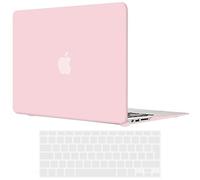 TECOOL Case compatible with old MacBook Air 13 inch 2010-2017 (A1466 A1369), Plastic Snap On Hard Shell Cover & UK EU Keyboard Protector, Pink (Matte)