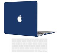 TECOOL Case compatible with old MacBook Air 13 inch 2010-2017 (A1466 A1369), Plastic Snap On Hard Shell Cover & UK EU Keyboard Protector, Navy Blue (Matte)