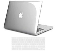 TECOOL Case compatible with old MacBook Pro 15 inch Retina 2015 2014 2013 2012 (A1398), Plastic Snap On Hard Shell Cover & UK EU Keyboard Protector, Crystal Clear (Glossy)