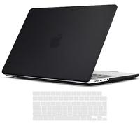 TECOOL Case for MacBook Pro 14 inch 2021-2025 M5 M4 M3 M2 M1 Pro/Max (A3434 A3401 A3185 A3112 A2992 A2918 A2779 A2442), Plastic Snap On Hard Shell Cover & UK EU Keyboard Protector, Black (Matte)