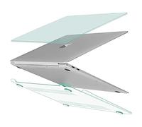 TECOOL compatible with MacBook Air M1 & MacBook Air 13 inch Retina Case, for 2020 2029 2018 Model A2337 A2179 A1932, Plastic Snap On Hard Shell Cover, Crystal Mint Green (Glossy)