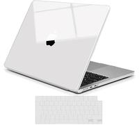 TECOOL Premium Case compatible with MacBook Air 13.6-inch M5 M4 M3 M2 A3449 A3240 A3113 A2681 (2022-2026), Ultra-Thin Hard Shell & UK EU TPU Keyboard Cover, Ultra Glossy Clear