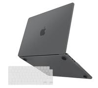 TECOOL Premium Case for MacBook Pro 16 inch 2021-2026 M5 M4 M3 M2 M1 Pro Max, Fine Frosted Ultra Thin Hard Shell & UK EU TPU Keyboard Cover, Space Grey