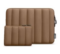 TECOOL Puffy 13 13.3 Inch Laptop Sleeve Macbook Case for MacBook Air 13 13.6 Inch M4 M3 M2 M1 2025 2024-2010, MacBook Pro 13/14 Inch M4 M3 M2 2024-2012,13.3 Splash-Resistant Protective Case, Brown