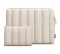 TECOOL Puffy 13 13.3 Inch Laptop Sleeve Macbook Case for MacBook Air 13 13.6 Inch M4 M3 M2 M1 2025 2024-2010, MacBook Pro 13/14 Inch M4 M3 M2 2024-2012,13.3 Splash-Resistant Protective Case, Beige
