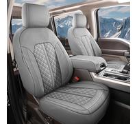 Tecoom Leather Car Seat Covers Full Set Custom fit for Jeep Wrangler JK 4 Door 2007-2017 Sahara Sport Rubicon Willys, Waterproof Front & Rear SUV Automotive Seat Protector Cushion, Gray