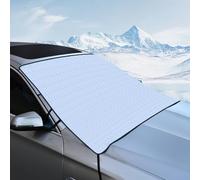 Tecoom Windshield Snow Ice Cover, Windproof Exterior Car Front Window Frost Guard, Snow-Proof Universal Fit Winter Windshield Wiper Sun Shade Protector Cover All Weather Protection, Windscreen Shield