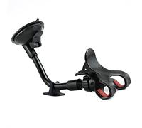 TECOTEC Double Clamp Phone Holder for Car Dash & Windshield, 9" Long Flexible Arm Car Phone Mount with Stabilizer for All Cellphones & More