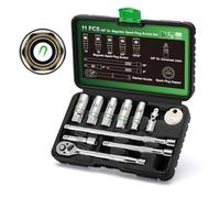 TecoTek 11-Piece Magnetic Spark Plug Socket Set with 3/8" Drive Ratchet Handle, Spark Plug Gapper, Universal Joint and Extension Bar, 5/8", 3/4", 13/16", 14mm, 18mm, CR-V, Enhanced Magnetic Design