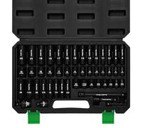 TecoTek 3/8" Drive Impact Socket Set, 49-Piece Standard SAE (5/16"-3/4") and Metric (8mm-22mm), 6 Point, Cr-V, Extension Bars, 1/2" F to 3/8" M Reducer, Universal Joint and Power Drill Adapter