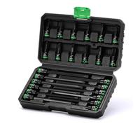 TecoTek 3/8" Drive Impact Torx Bit Socket Set, Extra Long Torx Socket, S2 Alloy Steel Star Bit Sockets, 24PCS Torx Bit Set, T10-T60, 2in&6in Long, CR-V & S2 Alloy Steel Set, Enhanced Storage Case
