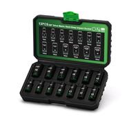 TecoTek 3/8-Inch Drive 12-Point Metric Semi-Deep Impact Socket Set, Mid-Length Socket Set, 7mm to 19mm, CR-MO, Stamped and Ink Filled Size Marking, 13-Piece