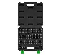 TecoTek 38PCS Hex Impact Bit Socket Set, 1/4", 3/8" and 1/2" Drive, SAE and Metric Allen Socket Bit, S2 and Cr-V Steel, S2 Steel, 5/64" - 3/4", 2mm - 19mm, Includes 5PCS Socket Adapters
