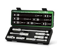 TecoTek 7 Piece 3/8-Inch Drive Magnetic Swivel Spark Plug Socket Set, Includes 9/16-Inch, 13/16-Inch, 5/8-Inch, 14mm Socket, 6-Point &12-Point, CR-V, Enhanced Magnetic Design with Thin Wall Socket