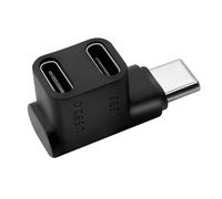 TECPHILE Type-C Male to Dual Type-C Female Adapter: Up to 10Gbps Transfer, 100W Power Delivery, USB 2.0 & 3.1, Sturdy ABS Build, Compact & Lightweight (1)