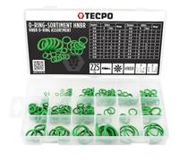 TECPO 300567 O-Ring Assortment HNBR 225-Piece Rubber Sealing Rings for Air Conditioning Systems Rubber Gaskets Set