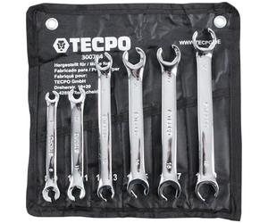 TECPO Brake Pipe Spanner 8-19 mm Ring Spanner Set Open Ring Spanner 6 Pieces