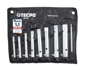 TECPO Pipe Socket Spanner Set Pipe Wrench Set Tool Wrench 6 x 7-20 x 22 mm 8-Piece
