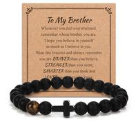 TecquorA Brother Gifts from Sister, Christian Cross Bracelet Brothers Gift for Birthday Christmas Valentines Graduation Gifts for Big Brother Adult