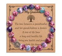 TecquorA Mothers Day Gift for Grandma Gifts for Birthday Christmas, Natural Stone Tree of Life Bracelet Presents for Grandma Nana