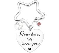 Tecreo Grandma Gifts Keychain Gift, Grandma We love you Keychain Birthday Gifts, Mother's Day Gifts for Grandma from Grandchildren Grandkids Granddaughter Grandson, Heart Pendant