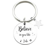 Tecreo Inspirational Keychain with Star Charm, 'Believe in You Like I Do' Message, Motivational Gift, Gift for Girls, Gift for Daughter, Granddaughter, Gift for Classmate, Friend