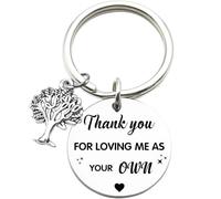 Tecreo Stepfather Gift Thank you for loving me as your own Keychain Stepmother Gift, Stepparents Adoption Keychain Gift