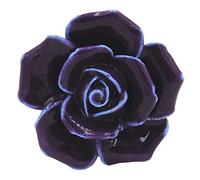 Tecrio 2pcs-Pack Ceramic Vintage Floral Rose Dresser Closet Kitchen Cupboard Deawer Knobs Handle Decor Pulls w/ Screws (Purple)