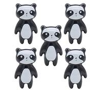 Tecrio 5 PCS Ceramic Animal one Hole Kids Room Dresser Drawer Knobs, Wardrobe Cupboard Closet Door Handle Pulls Furniture Hardware Fun Knob Panda